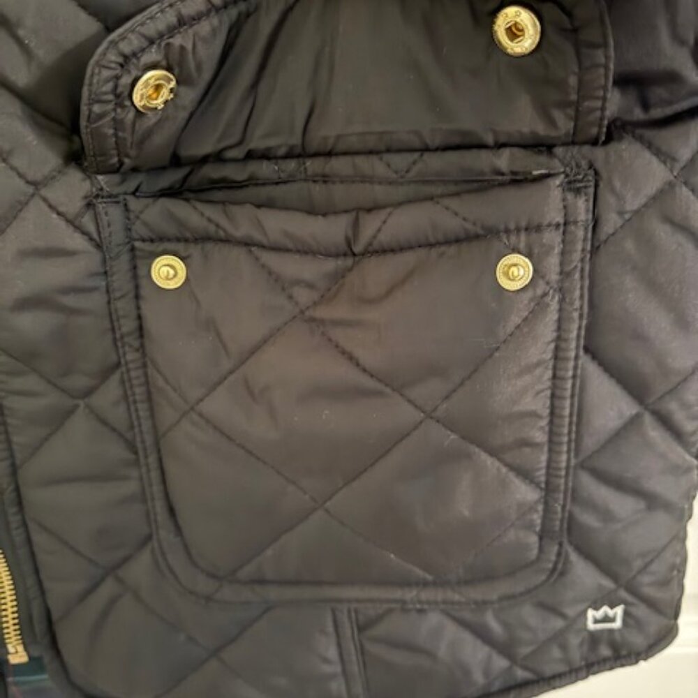Crown & Ivy Black Quilted Vest Plaid Lining Medium NWT - Picture 6 of 9